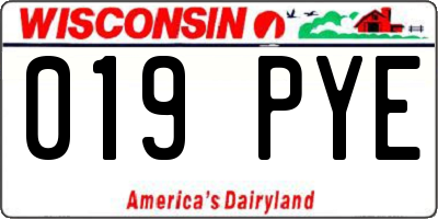 WI license plate 019PYE