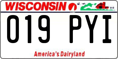 WI license plate 019PYI