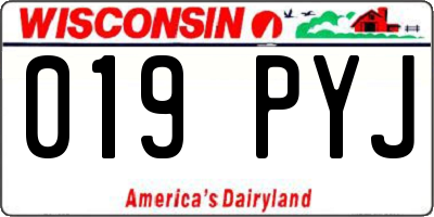 WI license plate 019PYJ