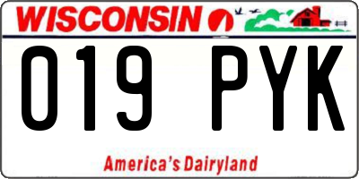 WI license plate 019PYK