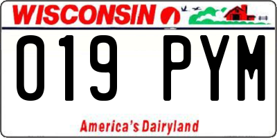 WI license plate 019PYM