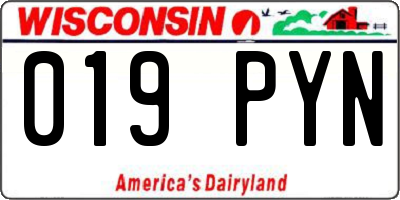 WI license plate 019PYN