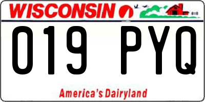 WI license plate 019PYQ