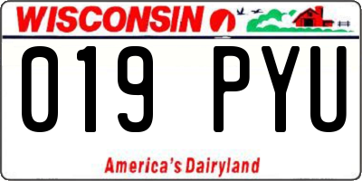 WI license plate 019PYU