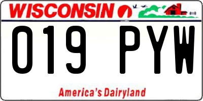 WI license plate 019PYW