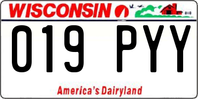 WI license plate 019PYY