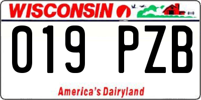 WI license plate 019PZB