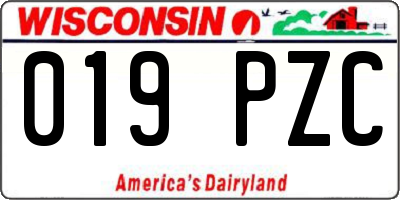 WI license plate 019PZC