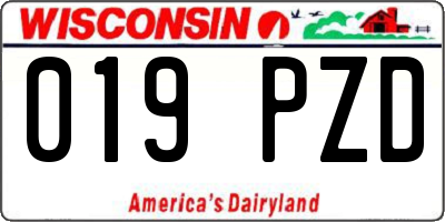 WI license plate 019PZD