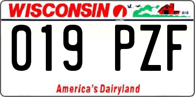 WI license plate 019PZF