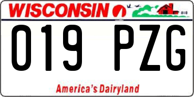 WI license plate 019PZG