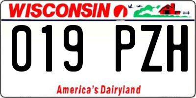 WI license plate 019PZH