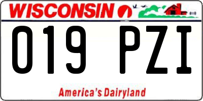 WI license plate 019PZI