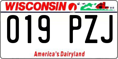 WI license plate 019PZJ