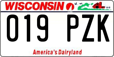 WI license plate 019PZK