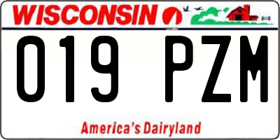 WI license plate 019PZM
