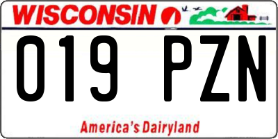 WI license plate 019PZN