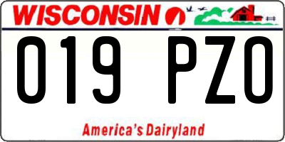 WI license plate 019PZO