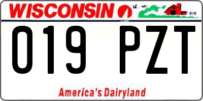 WI license plate 019PZT
