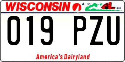 WI license plate 019PZU
