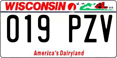 WI license plate 019PZV