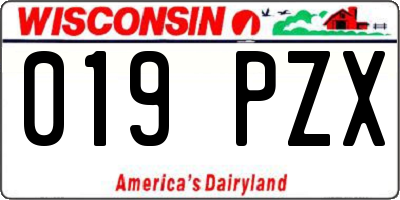WI license plate 019PZX