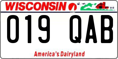 WI license plate 019QAB