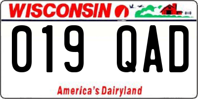 WI license plate 019QAD