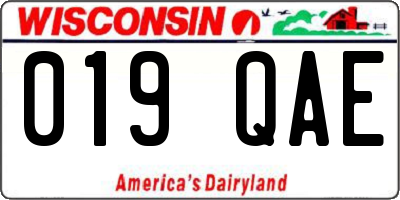 WI license plate 019QAE