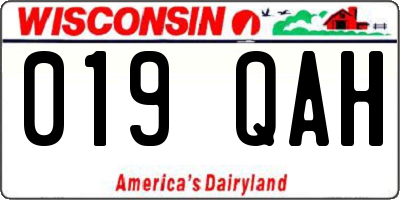 WI license plate 019QAH