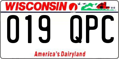 WI license plate 019QPC
