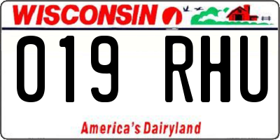 WI license plate 019RHU