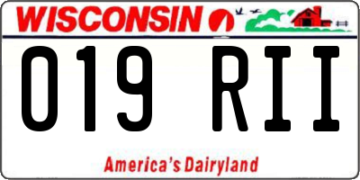 WI license plate 019RII