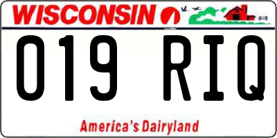 WI license plate 019RIQ