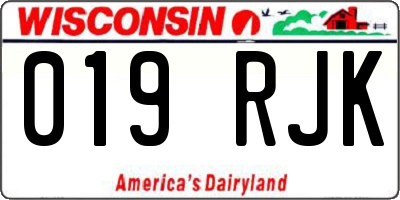 WI license plate 019RJK
