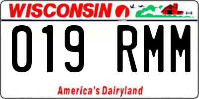 WI license plate 019RMM