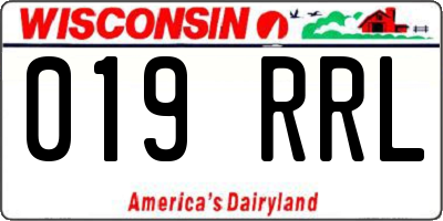 WI license plate 019RRL