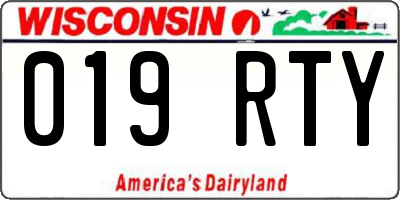 WI license plate 019RTY