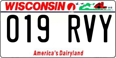WI license plate 019RVY