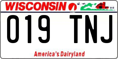 WI license plate 019TNJ