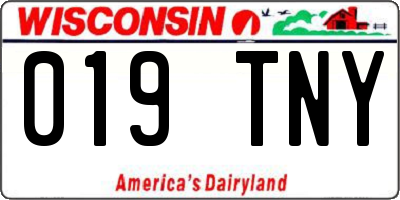 WI license plate 019TNY