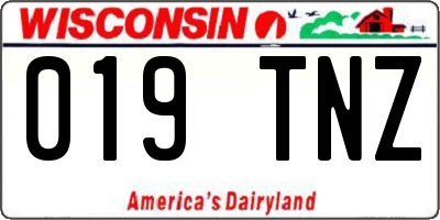 WI license plate 019TNZ