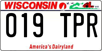 WI license plate 019TPR