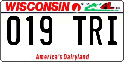 WI license plate 019TRI