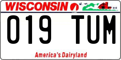 WI license plate 019TUM