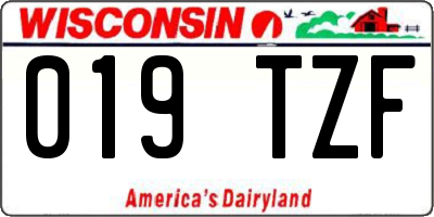 WI license plate 019TZF