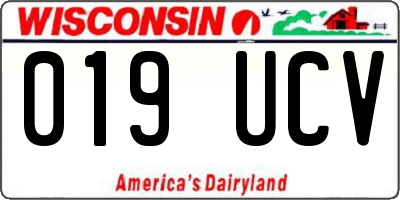 WI license plate 019UCV