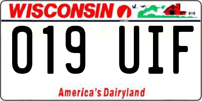 WI license plate 019UIF