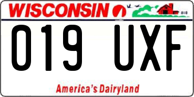 WI license plate 019UXF