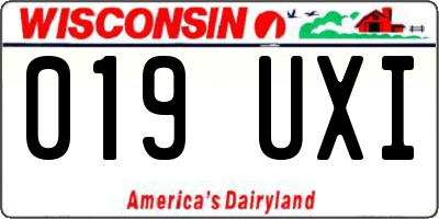 WI license plate 019UXI